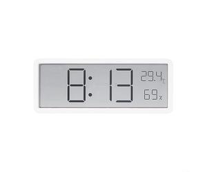 Reloj de pared LCD multifuncional con hora, temperatura, humedad, visualización de fecha con batería USB o AAA y actualización automática de horario de ahorro de luz diurna