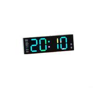 Reloj de pared LED con pantalla grande, alarma, monitoreo de temperatura, función de sincronización y modos de iluminación RGB ambiental diseñados para espacios de vida o trabajo modernos (blanco)
