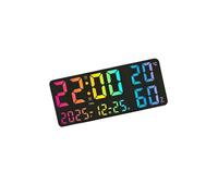 Reloj de pared LED de pantalla grande, pantalla de temperatura, alarma, luz nocturna, cambio de color, brillo ajustable, para oficina en casa, reloj despertador electrónico
