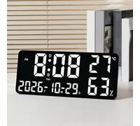 Reloj de pared LED, luz ambiental RGB, reloj multifuncional para sala de estar, pantalla que cambia de color con control remoto y ajustes de temporizador