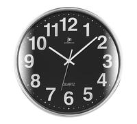 Reloj De Pared Lowell JUSTAMINUTE, Modelo 00816N, Negro Y Cromo, Para Interior