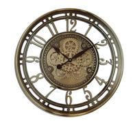 Reloj de pared MESINA bronce 70x70x8 cm engranajes con movimiento