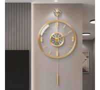 Reloj de pared, moderno diseño de péndulo silencioso que funciona con pilas para sala de estar, cocina, oficina, mejora la decoración del hogar con arte de moda