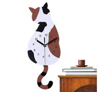 Reloj de pared moderno genérico - Diseño de gato con cola que se balancea y funciona con pilas | Reloj decorativo de pared para dormitorio, hotel, restaurante, empresas, alquiler salón y cocina