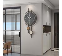 Reloj de pared, moderno reloj de péndulo silencioso para decoración de sala de estar, funciona con pilas, sin tictac, decoración interior de la casa