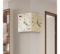 Reloj de Pared Moderno y Creativo con diseño de Hierro 3D de Doble Cara, silencioso, Funciona con Pilas, con números Huecos, fácil de Leer, para el hogar, la Sala de Estar y el dor