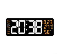 Reloj de pared multifunción LED de 16 2 pulgadas con control remoto, brillo automático, retención de memoria y temporizador de cuenta regresiva para aplicaciones prácticas (naranja)