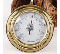 Reloj de pared náutico de latón de 3,87 pulgadas, barco colgante de pared con reloj termo/hygro/barómetro, reloj de pared náutico para estación meteorológica, decoración de pared (Thermometer)