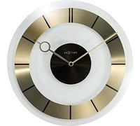 Reloj de pared NeXtime "RETRO" silencioso, de vidrio y metal, dorado, redondo, ø 31 cm