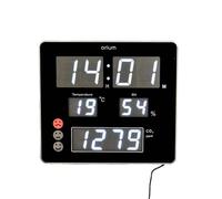 Reloj de pared Orium 11295 digital con termómetro e higrómetro, negro ABS