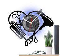Reloj de Pared para decoración de salón de Belleza, Reloj de Pared de peluquería, Reloj de Pared de barbería, decoración de Pared de peluquería, Reloj silencioso con Tijeras y patrón de Peine, para