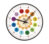 Reloj de pared para niños de 8 pulgadas, aprendizaje temprano, gestión del tiempo, silencioso, enseñanza del tiempo, para dormitorios, aulas, pared de niños