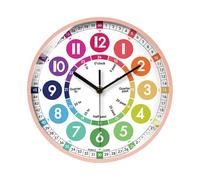 Reloj De Pared Para Niños - Reloj De Aprendizaje Multicolor ABS De 25,4 Cm | Educativo Hablar Aprende A Decir LaHora | Colorida HoraDe Contar La : Decoración De La Pared De La Habitación De Los