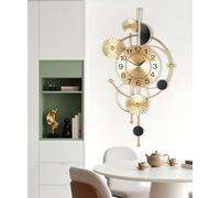 Reloj de Pared para Sala de Estar, Moderno, silencioso, de Metal, Funciona con Pilas, Ideal para decoración de Sala de Estar, Cocina, Dormitorio u ofi