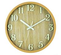 Reloj de pared que brilla en la oscuridad de 30 cm, silencioso, sin tictac, funciona con pilas con números luminosos, manos silenciosas, movimiento de cuarzo para dormitorio, guardería, sala de estar
