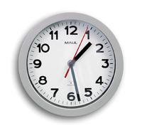 Reloj de pared radiocontrolado de plástico gris con esfera blanca (Ø 20 cm)