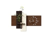 Reloj de Pared Rectangular Sencillo para Oficina con Estante, silencioso, Multicapa, Arte Creativo, para Sala de Estar, Dormitorio, Comedor.