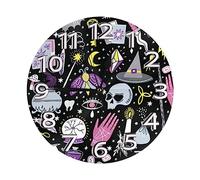Reloj De Pared Redondo Brujería Mágica Elegante Divertido Reloj De Pared Personalizado, para Bar, El Salón, Restaurante, 25cm