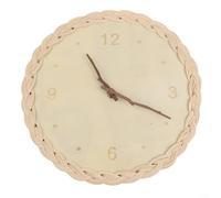 Reloj de pared redondo de ratán silencioso, diseño vintage de madera de 10.4 pulgadas para decoración del hogar y la oficina, construcción robusta para dormitorio y área de estudio