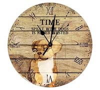 Reloj de Pared Redondo El Tiempo Pasado con er Nunca se desperdicia, Relojes, Fácil de Leer, Números, Reloj Cocina Pared para Salon Dormitorio Comedor 25cm