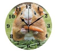 Reloj de Pared Redondo,Hierba de Zanahoria para Conejillos de Indias,Moderno Relojes Decorativo Reloj Pared para Comedor Cocina 25cm