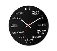 Reloj de pared redondo para decoración del hogar, vintage, matemático, decorativo, de madera, para sala de estar, cocina, relojes pequeños para estantes, relojes de sala de estar, pequeño