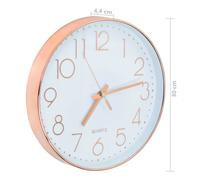 vidaXL Reloj Pared Redondo Cuarzo Agujas Cocina Baño Sala Blanco Rosa Dorado