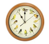 Reloj de Pared Reloj de Canto de Pájaros, Original, con 12 Pájaros Cantores Nativos, Tiempo de Silencio por la Noche, Grabaciones Originales de la Naturaleza, Decoración del
