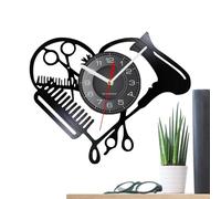 Reloj De Pared - Reloj De Pared De Peluquería | Regalos De Peluquero De 12 Pulgadas Para Hombres | Decoraciones Silenciosas De Peluquería Para Tienda, Decoración De Pared De Peluquería Con Tijeras Y P