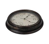 Reloj de pared resistente a la intemperie de 12 pulgadas para uso en exteriores con termómetro integrado y monitor de humedad, funcionamiento silencioso para paredes de jardín o patio (cobre negro)