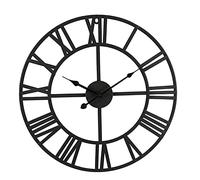 Reloj de pared Silencio sin ticking Reloj de pared fuera del jardín European Farmhouse Clock Vintage con números romanos Reloj de jardín al aire libre para el patio de la cerca de la piscina exterior
