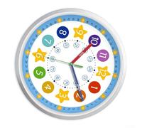 Reloj de pared silencioso con temática de arco iris, diseñado para dormitorios y áreas de estudio para mantener silencio y apoyar el aprendizaje (10 pulgadas)