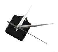 Reloj de pared silencioso de cuarzo con mecanismo de movimiento para reparación y aplicaciones de manualidades, incluye manecillas y juego de juntas de tornillo (plateado)