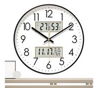 Reloj de Pared sin Tic- - Reloj de 30,5 cm Que en la Oscuridad, Gran Pantalla Digital, decoración | Modelo de luz Nocturna de 10/12/14 Pulgadas con indicador de Temperatura y Humedad,