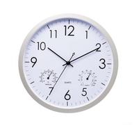 Reloj de pared sin tictac con termómetro higrómetro de 30 cm, grande, silencioso, moderno, decorativo para sala de estar