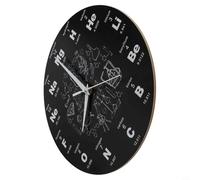 Reloj de pared temático de tabla periódica y fórmulas matemáticas para decoración de pared, diseñado para aulas y oficinas, construcción acrílica con pantalla transparente (A)