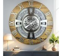 Reloj de Pared The Gears Real Moving Gear Línea Inglaterra (madera y piedra, 90 cm (36 pulgadas))