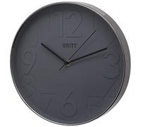 Reloj de Pared Unity, Clifton, números en Relieve, Gris, Barrido silencioso, 30 cm