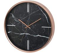 Reloj de Pared Unity, Efecto Mármol Bolton, Barrido Silencioso, Moderno, Negro, 38 cm