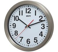 Reloj de Pared Unity, Metal Plateado Peterhead, Barrido silencioso, 30 cm