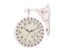 Reloj de pared Vintage Doble de doble cara Decoración de la habitación del reloj de pared Vintage Mecanismo Mecanismo Diseño moderno Accesorios de decoración del hogar Fácil de tener (reloj 9 reloj y