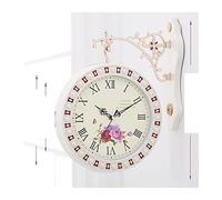 Reloj de pared Vintage Doble de doble cara Decoración de la habitación del reloj de pared Vintage Mecanismo Mecanismo Diseño moderno Accesorios de decoración del hogar Fácil de tener (reloj 9 reloj y