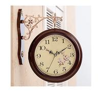 Reloj de pared Vintage Doble de doble cara Decoración de la habitación del reloj de pared Vintage Mecanismo Mecanismo Diseño moderno Accesorios de decoración del hogar Fácil de tener (reloj 9 reloj y