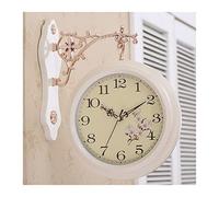 Reloj de pared Vintage Doble de doble cara Decoración de la habitación del reloj de pared Vintage Mecanismo Mecanismo Diseño moderno Accesorios de decoración del hogar Fácil de tener (reloj 9 reloj y