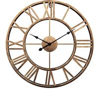 Reloj de pared Vintage Gran pared Reloj redonda de metal en silencio que no se pone en juego que funcionan con la batería Relojes para el hogar, oficina, interior, reloj de jardín al aire libre 50 cm