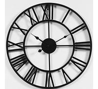 Reloj de Pared Vintage Gran Pared Reloj Redonda de Metal en Silencio Que no se Pone en Juego Que Funcionan con la batería Relojes para el hogar, Oficina, Interior, Reloj de jardín al Aire Libre 50 cm