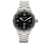 Messerschmitt Reloj de aviador para hombre de acero/negro ME-98152MB, Pulsera