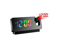 Reloj de proyección giratorio, cronómetro digital con función de repetición fácil, brillo ajustable, modo de alimentación dual, pantalla