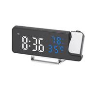 Reloj de proyección - Proyector giratorio 270 ° pantalla LED despertador digital con visualización de temperatura humedad | Para niños, adultos, ancianos, estudiantes apasionados de la tecnología