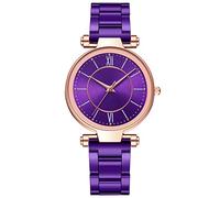 Reloj de pulsera analógico con correa para parejas, con luces, para mujer, morado, talla única
